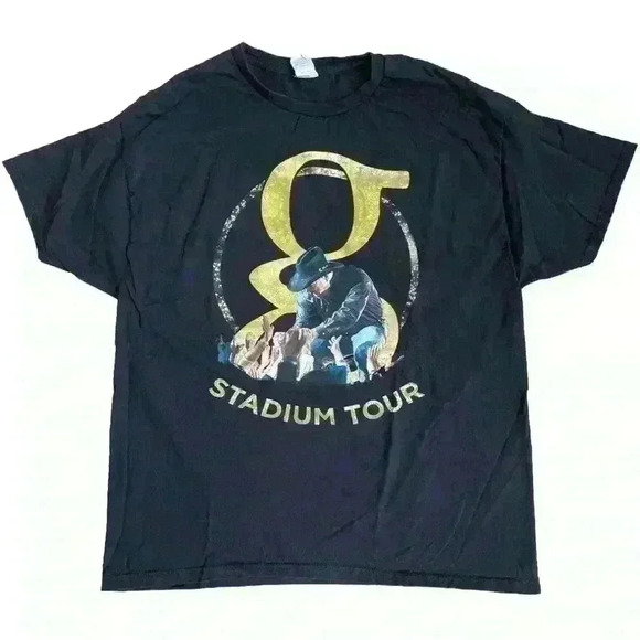 Garth Brooks Stadium Tour Hanes Mens Cotton Black T-Shirt Concert Tee Shirt XL - Picture 1 of 7